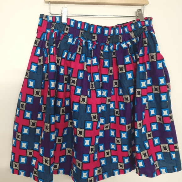 Grass-fields Ankara print cotton custom with stretchy waist bend and pockets, - Picture 8 of 14